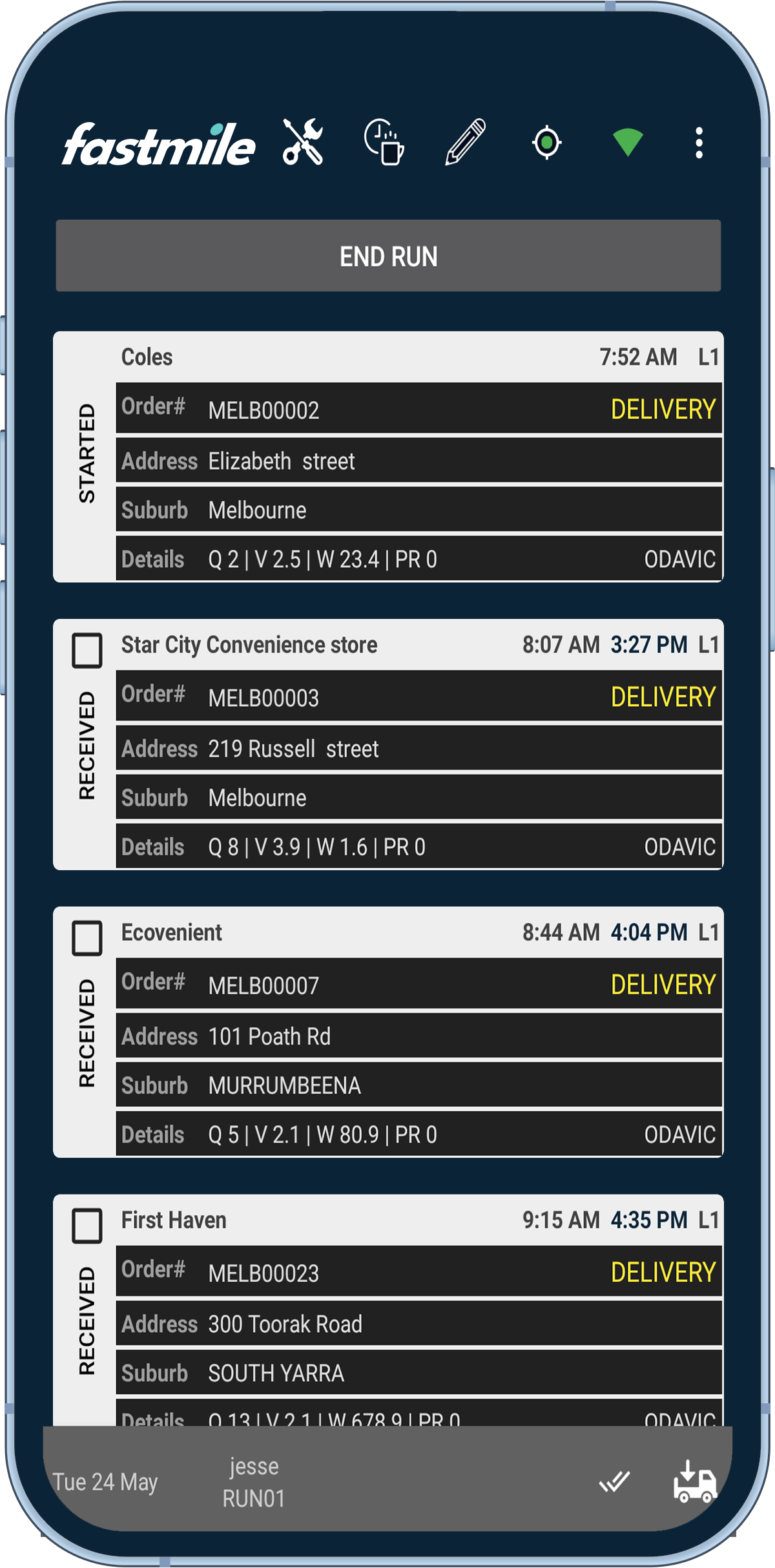 fastmile driver app Runsheet - Mobile Phone PNG fastmile transport management software technology last mile delivery collection transportation trucker driver app operational efficiency